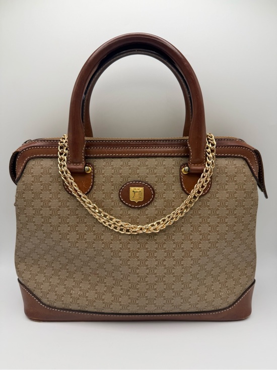 Celine Handbags - Celine Vintage Macadam Handbag w/ Unbranded Chain